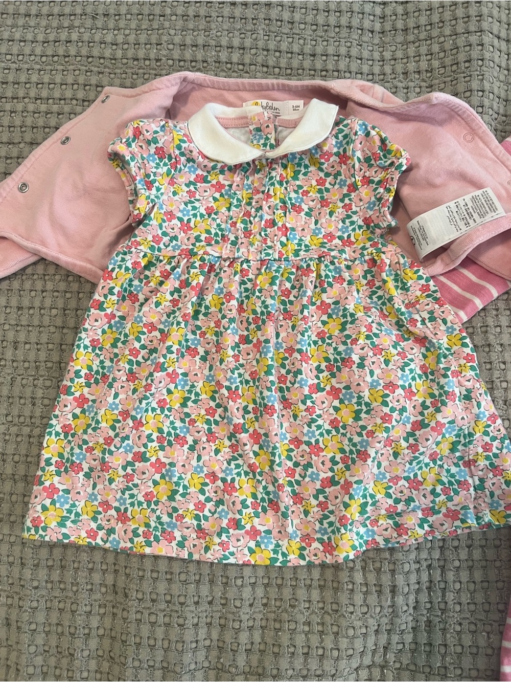 Boden Sister Matching Floral Heart Dresses 3-6M & 4-5Y - Picture 3 of 10